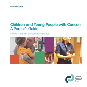 Front cover for booklet: Children and young people with cancer - a parent's guide