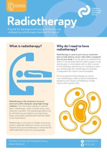 Front cover for booklet - radiotherapy