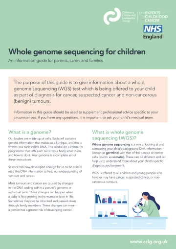 Front cover for factsheet - whole genome sequencing