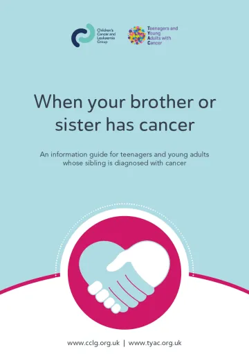 Front cover for booklet - when your brother or sister has cancer