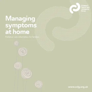 Front cover of booklet Managing symptoms at home