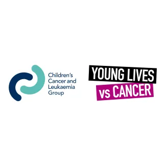 Logos of the Children's Cancer and Leukaemia Group and Young Lives vs Cancer displayed together.