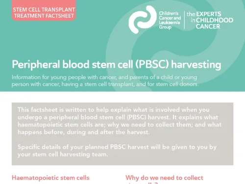 Front cover for factsheet - peripheral blood stem cell harvesting