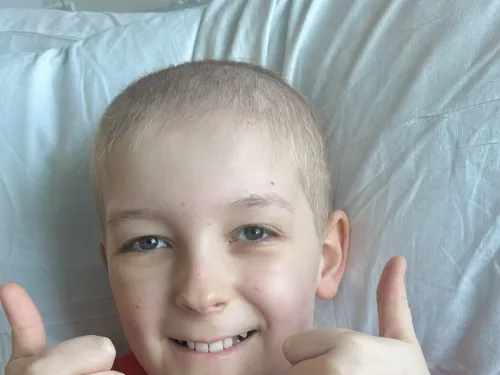 Joel McKevitt-Wilson with two thumbs up. 